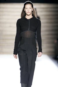RICK OWENS Vintage Black Wool High Waist Cropped Pants 42 8 Dustulator F/W 2006 - Picture 1 of 4