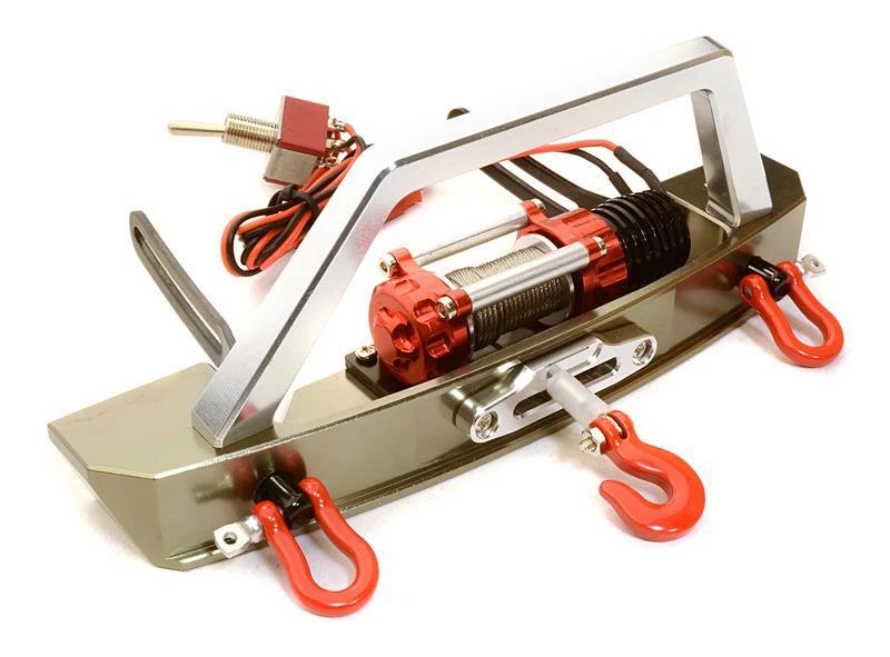 Realistic High Torque Winch w/ Scale Front Bumper for Axial 1/10 SCX-10 - Image 1 of 1