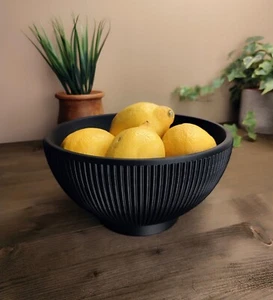 Fruit Bowl - With Ribbed Design Fruit Bowl Holder Rack Basket -Modern Minimalist - Picture 1 of 7