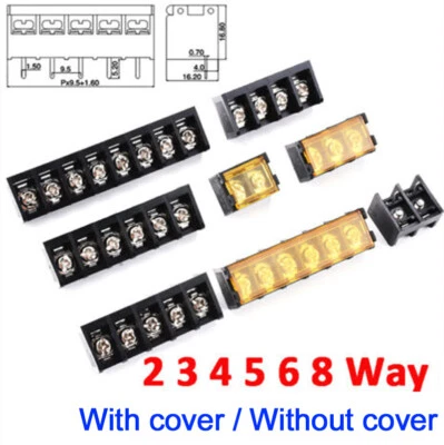 2 to 8 Way Screw Barrier Terminal Block Strip Connector 9.5mm HB-9500 300V 30A - Image 1 of 4