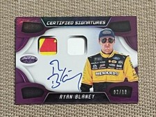 2018 Certified Racing "Purple" Signature Swatches Ryan Blaney # 2/10