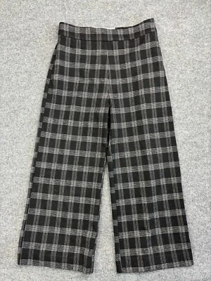 Pantalones Martini Rosa Para Mujer Pequeños Negros Cuadros Pierna Ancha Carrera Lugar de Trabajo Foto 1 de 4