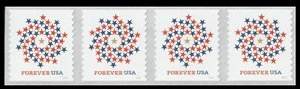 US 5130 Patriotic Spiral F coil strip 4 MNH 2016 - Picture 1 of 1
