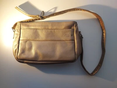 SAS Genuine Handmade  Leather Gold Shoulder /Crossbody Bag Made in the USA - Image 1 of 4