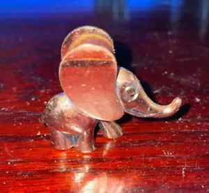 Alte kleine massive Cooper Skulptur Statue Tier Elefant Glück - Bild 1 von 4