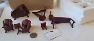 Instrumentos musicales miniatura piano arpa tambor bajo xilófono orquesta casa de muñecas - Imagen 1 de 7