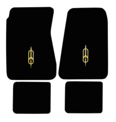 New! 1968 - 1972 Oldsmobile Cutlass 4pc Mat Set Black Carpet w/ Logo - Image 1 of 4