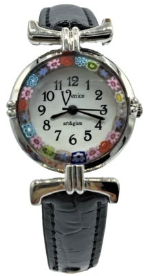 LE GEMME DI VENEZIA Orologio Lady Donna Acciaio watch in Vetro di Murano Murrina Millefiori