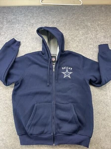 Dallas Cowboys Hoodie Herren XL NFL Waffle Fleece Sweatshirt Full Zip Blau - Bild 1 von 15