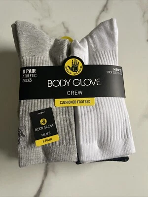 Nuevo paquete de 8 calcetines deportivos acolchados de diseño de guantes corporales para hombre corte redondo mezclados Foto 1 de 4