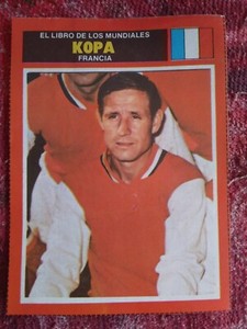 collectible card of the great soccer player Kopa