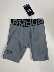 NEW Under Armour Youth Boys Grey Heat Gear Fitted Shorts Size YXS - Picture 1 of 3