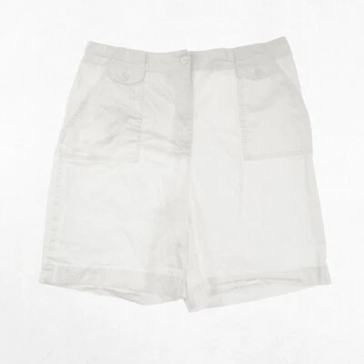 Karen Scott White Cotton Shorts Womens 16 Elastic Backing - Image 1 of 4