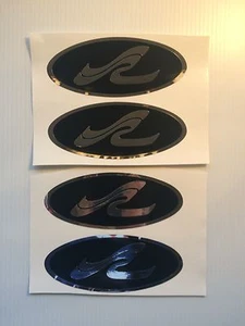 4 Sea Ray Boat Decals Marine Vinyl chrome & black This set of 4 is 6 x 2.5 inch - Picture 1 of 2