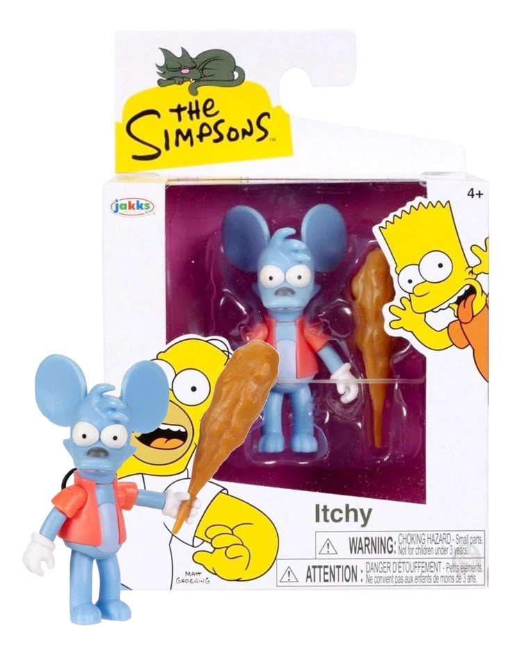 Jakks Pacific 辛普森一家:瘙痒 2.5 英寸可动人偶完好带盒 — 第 1/1 张图片