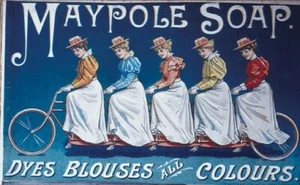 FAHRRAD VINTAGE WERBEPLAKAT Maibaum RAR HOT NEU - Bild 1 von 1