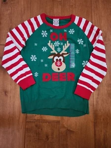 NEW Ugly Christmas Sweater (XL teens), cotton, striped sleeves, snowflake design - Picture 1 of 5