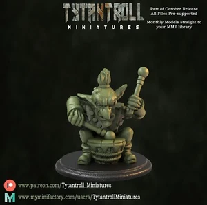 Goblin Drummer Musician Fighter Bard Miniatur | D&D DnD - Bild 1 von 1
