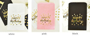 Happy Birthday Gold Foil Candy Buffet Bags Birthday Party Favors