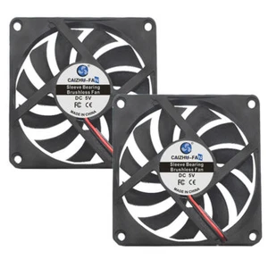 2 STK Ventilator Kühlung lüfter 80x80x10mm Leise PC Gehäuselüfter Fan 2Pin Fan - Bild 1 von 9