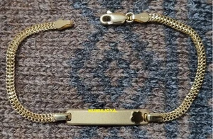 18k Yellow Gold Engraving Plate BRACELET. Weight 4.70 gr.  17.50 cm. - Picture 1 of 2