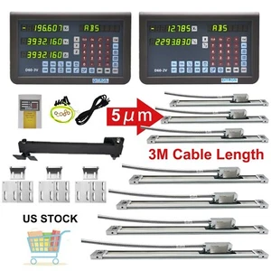 2/3Axis DRO 5um Magnetic Scale DRO Digital Readout Display Lathe MachineUS stock - Picture 1 of 12