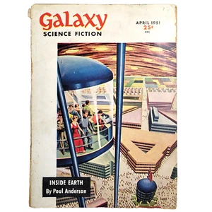 April 1951 Galaxy Science Fiction Magazine Inside Earth Poul Anderson VTG Sci-Fi - Picture 1 of 11