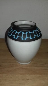 Vase Carstens Vintage Mid Century blau/weiß Keramik 526-13 - Bild 1 von 8