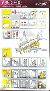 QATAR A380-800 - SAFETY CARD - CONSIGNES DE SÉCURITÉS version2