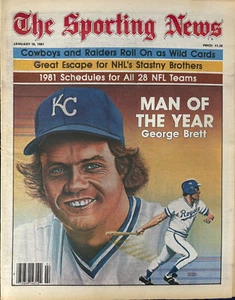 1981 The Sporting News: George Brett - Kansas City Royals - Man of the Year - Picture 1 of 1