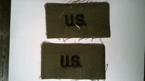 US MILITARY SEW ON PATCH US ARMY SET OF 2 OLDER GERMAN MADE THAT SAY U.S. - Picture 1 of 2