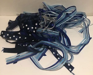 Blue/Silver Ribbon Bundle Craft Card Sewing Decorations Hair mixed lengths - Picture 1 of 6