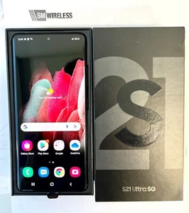 Samsung Galaxy S21 Ultra 5G - 128GB Unlocked Phantom Black Good USED 2 Day Ship - Picture 1 of 1