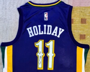 Jrue Holiday signiertes Autogramm New Orleans Pelikane Trikot NBA Bucks 76ers CHAMP - Bild 1 von 4