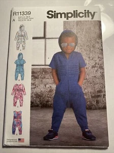 SIMPLICITY R11339 TODDLER SIZE ½-4 KNIT JUMPSUITS SEWING PATTERN nn - Picture 1 of 2
