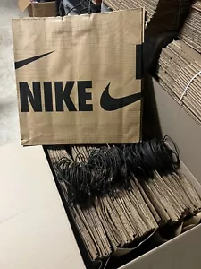 100 Q+ NIKE Swoosh Brown Recycled Paper Shopping Bag 20*20*7 - Picture 1 of 2