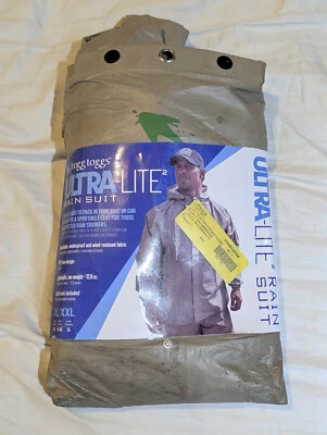 ¡¡Oferta baja!! Traje de lluvia impermeable FROGG TOGGS Ultra-Lite2 para hombre XL caqui Foto 1 de 2
