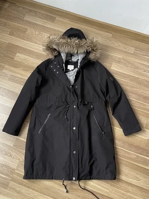 SERAPHINE MATERNITY BABYWEARING BLACK WATERPROOF PARKA COAT JACKET UK12 US 8 - Image 1 of 4