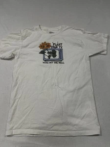 VANS Shirt Mens Small White Plant Your TV Tshirt - Picture 1 of 5