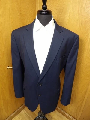 男式西装外套夹克 Stafford 48r 蓝色 Wv 羊毛 Bld 经典合身全新无标签 N#4 — 第 1/4 张图片