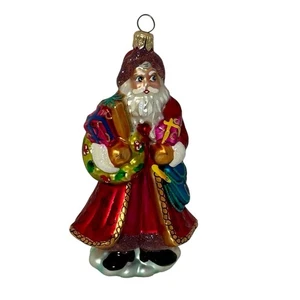 Christopher RADKO Glass Ornament DANDY SANTA Holding Gifts Christmas Vintage ‘99 - Picture 1 of 7