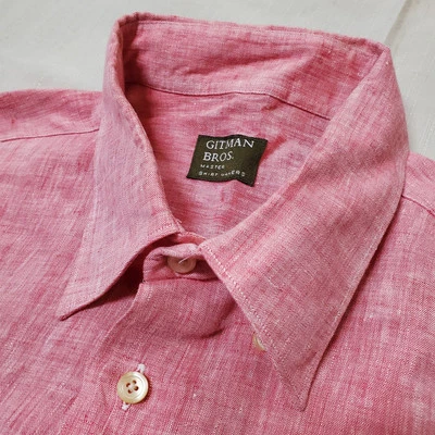 Gitman Bros VINTAGE Linen Blend Shirt Mens Large Short Sleeve Casual USA - Image 1 of 4