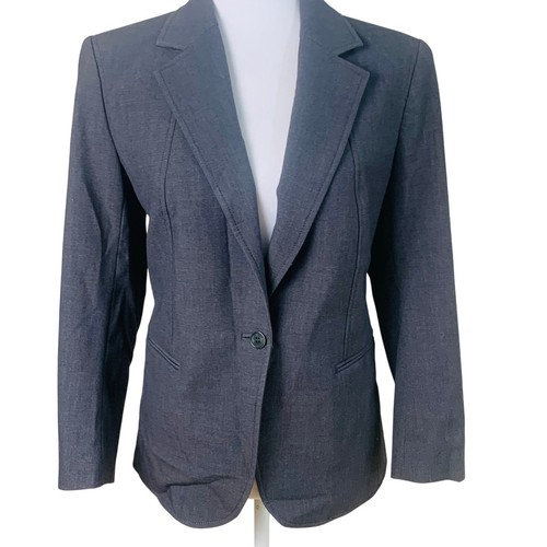 VETEMENTS Giacca blazer donna Anne Klein taglia 8 un bottone grigio lavoro carriera