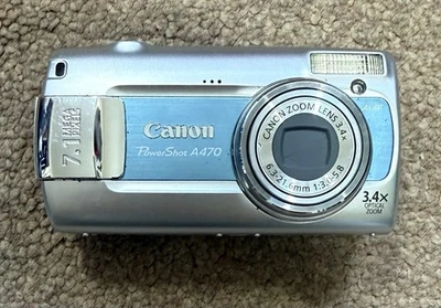 Canon PowerShot A470 3.4x Optical Zoom Silver Compact Digital Camera - Tested - Image 1 of 4