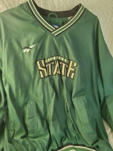 Chaqueta Pullover De Colección Años 90 Reebok Michigan State Cuello en V Cortavientos Verde XL - Imagen 1 de 12