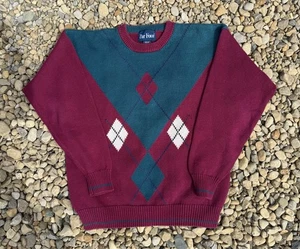 Vintage Par Four Men's Sweater Size Medium Argyle Golf Wear Preppy Knit Sweater - Picture 1 of 5