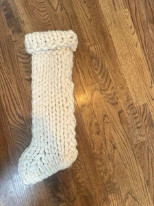 Ballard Designs / Grobstrick cremefarben Wolle Weihnachtsstrümpfe 21x23 - Bild 1 von 3