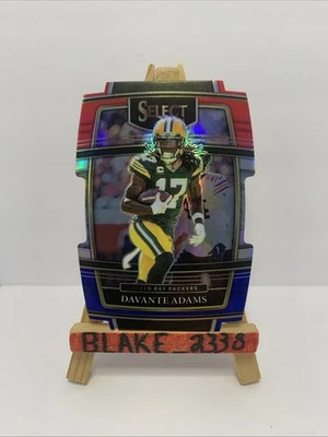 2021 Panini Select #14 Davante Adams Packers Red and Blue Prizm Die Cut - Image 1 of 2