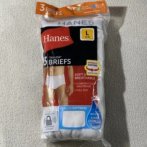Hanes Slip Confezione da 3 (L) Uomo Senza Etichetta Intimo Bianco Comodo Vita Morbida - Foto 1 di 3