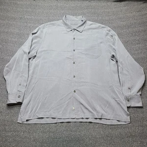 Tommy Bahama Men’s XXL Gray Silk Wool Button Front Shirt Long Sleeve Luxury - Picture 1 of 8